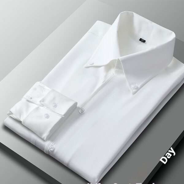 Long Sleeve Business Casual Large Pointed Collar Slim Fit Inner Wear Shirt Men - Image 5