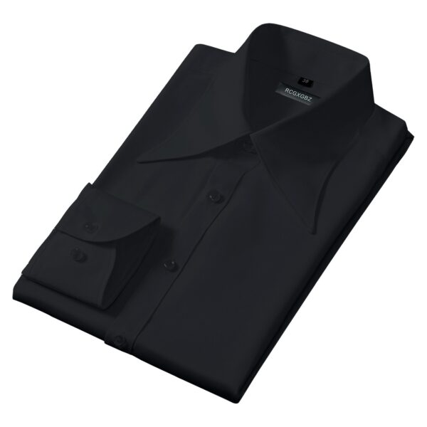 Long Sleeve Business Casual Large Pointed Collar Slim Fit Inner Wear Shirt Men - Image 4