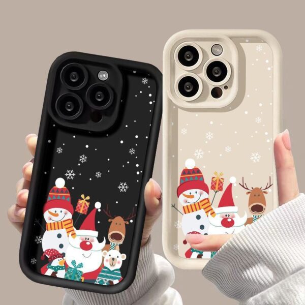 Cute Santa Claus Phone Case Frosted Advanced Christmas Pattern Case For Phone Shockproof Soft Silicone Phone Cover