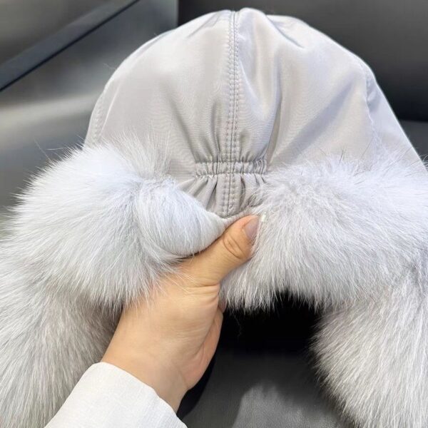 Women's Cotton Fox Fur Ushanka Slimming - Image 7