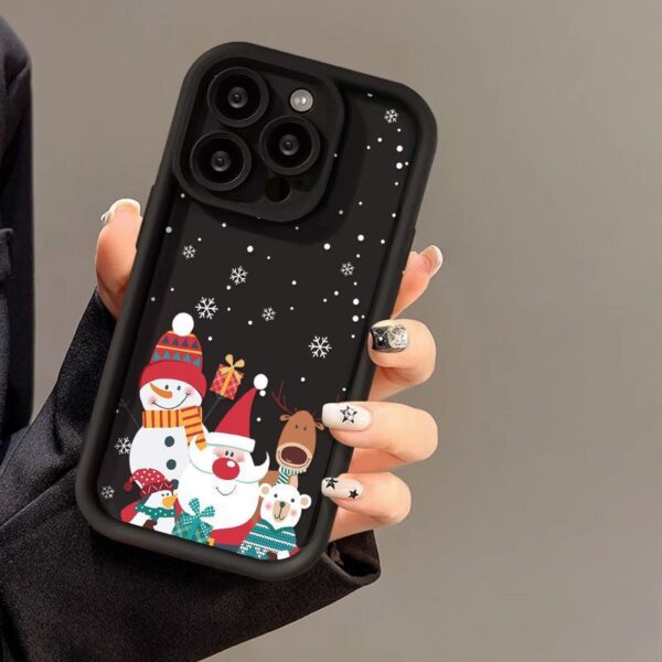 Cute Santa Claus Phone Case Frosted Advanced Christmas Pattern Case For Phone Shockproof Soft Silicone Phone Cover - Image 7