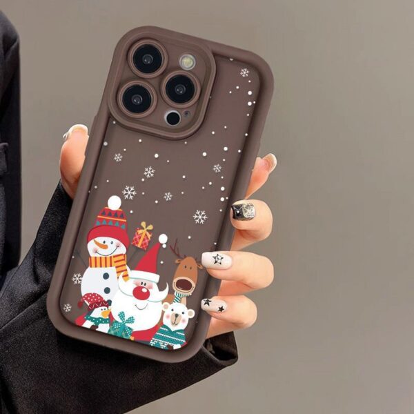 Cute Santa Claus Phone Case Frosted Advanced Christmas Pattern Case For Phone Shockproof Soft Silicone Phone Cover - Image 4